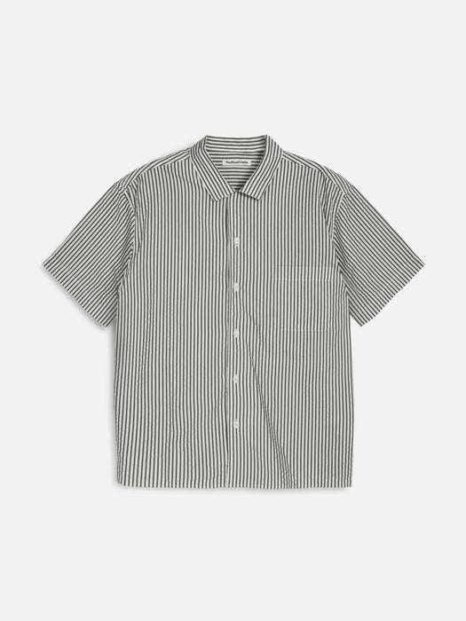 YMC Men Malick Shirt in Black Stripe