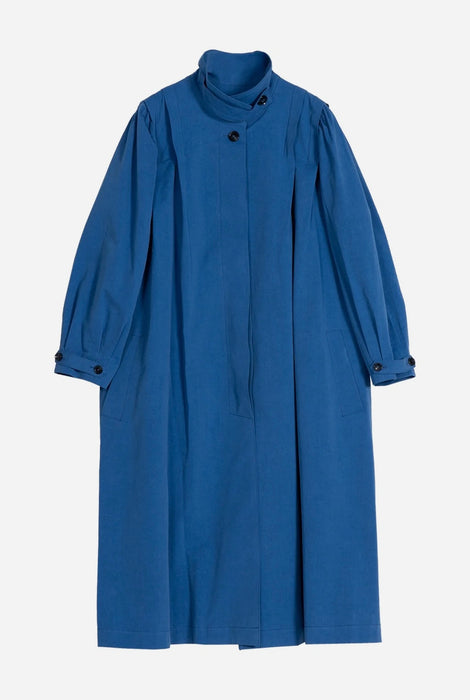 Emin & Paul Pleated Shoulder Coat in Blue
