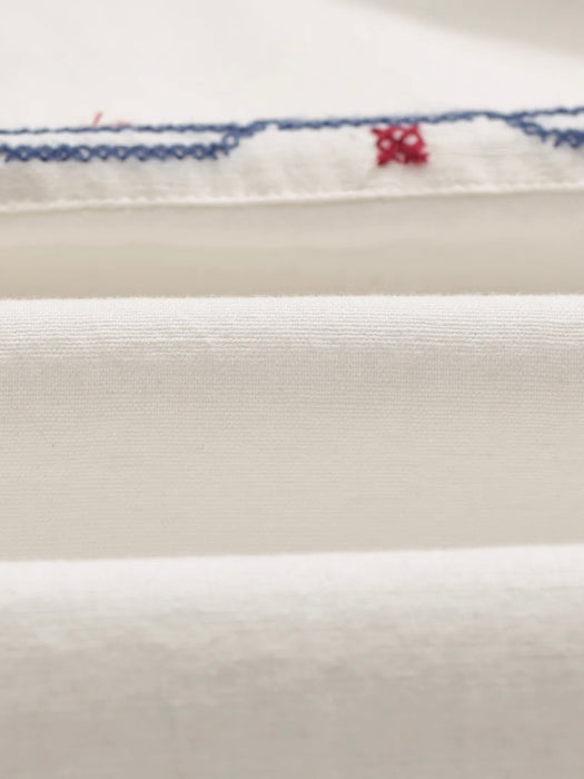 Wax Corey Shirt in Ecru Pin-tuck Border