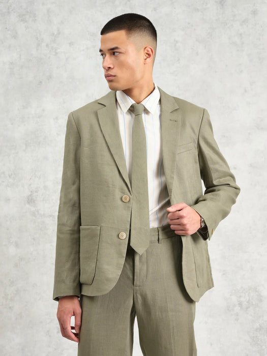 Wax Fintry Blazer in Khaki Linen