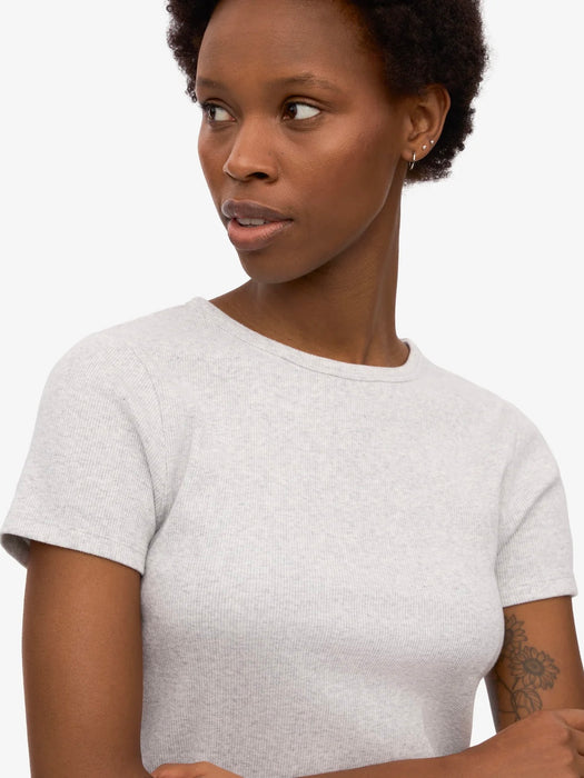 Colorful Standard Women's Rib T-Shirt in Snow Melange