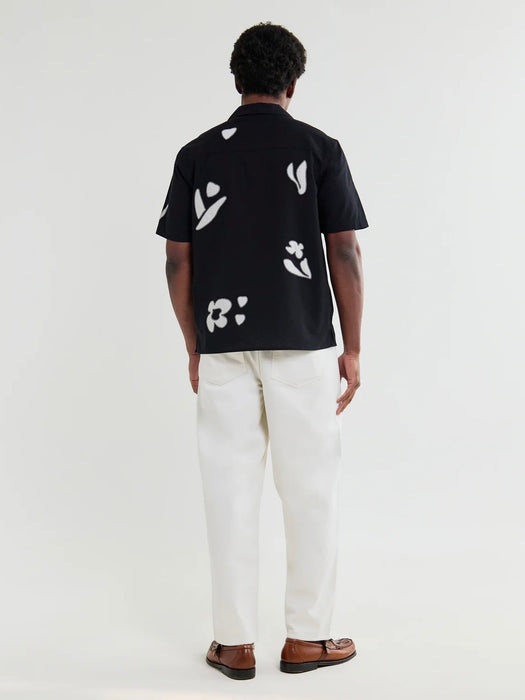 Wax Didcot Abstract Applique Shirt in Black / Beige