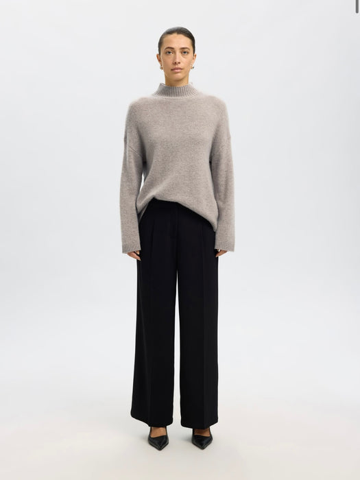 Selected Femme Cille High Neck Knit in Irish Cream
