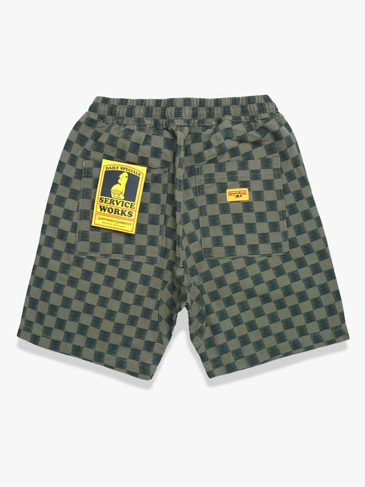 Service Works Chef Shorts in Green Checker