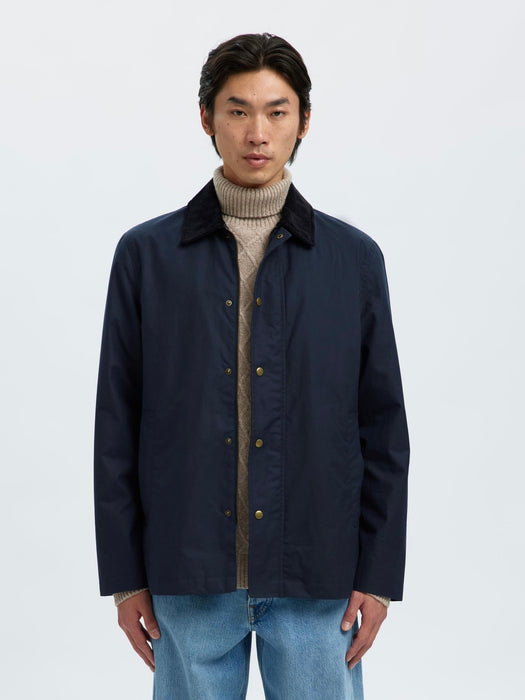 Selected Homme Walter Wax Jacket in Sky Captain