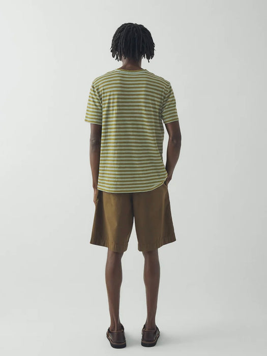 Toast Men Theo Stripe Tee in Juniper Berry