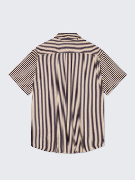 La Paz Roque Shirt in Dark Navy Stripes