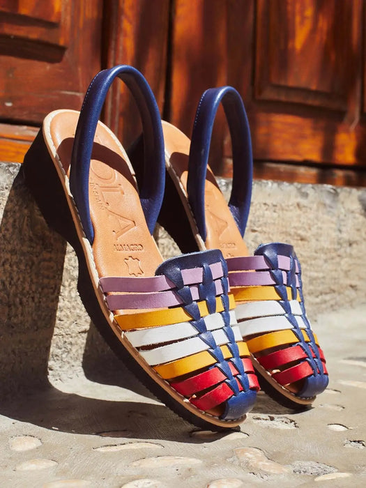 Lola Almagro Woven Menorquinas Sandals in Rojo/Panama