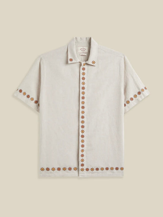 Portuguese Flannel Embroidery Shirt in Sprout (natural)