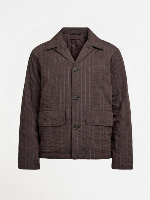 Universal Works Franck Jacket in Brown Chester Stripe