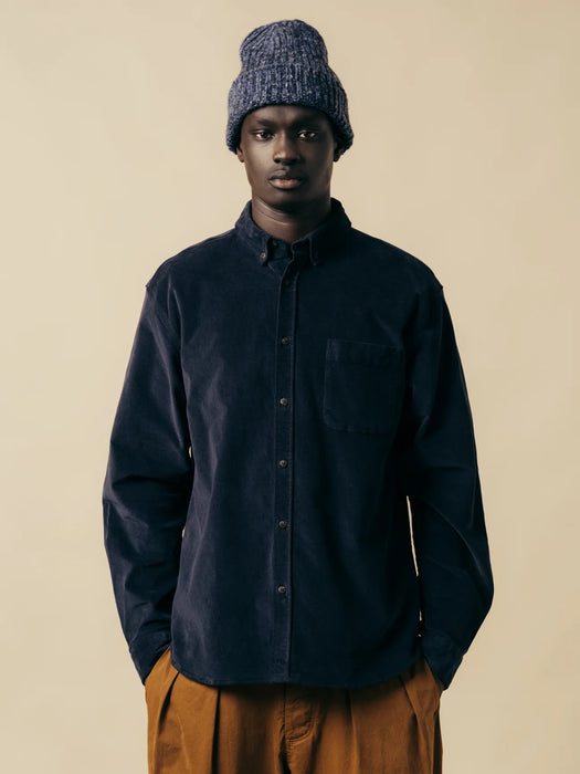 Kestin Raeburn BD Shirt in Dark Navy Moleskin