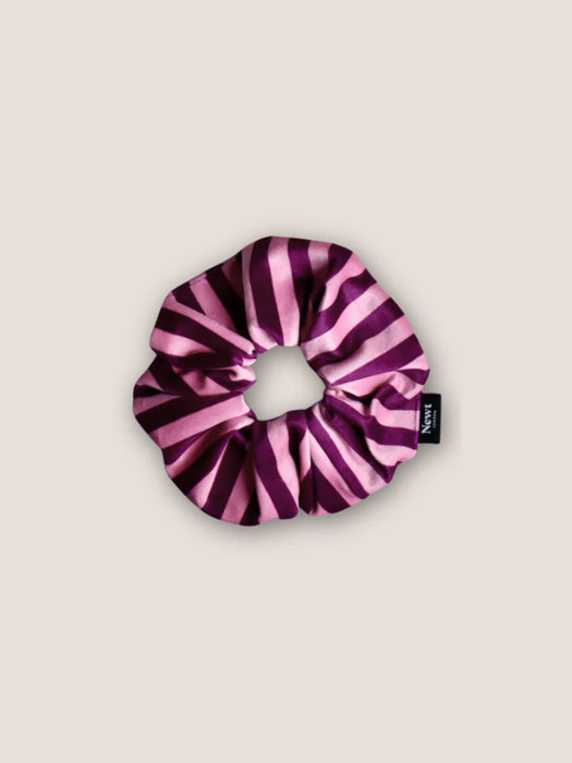 Newt London Icon Scrunchie in Pink & Purple Stripe
