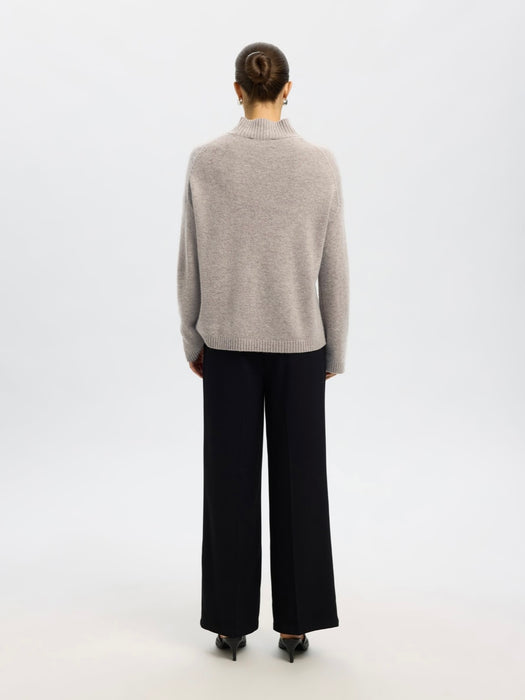 Selected Femme Cille High Neck Knit in Irish Cream