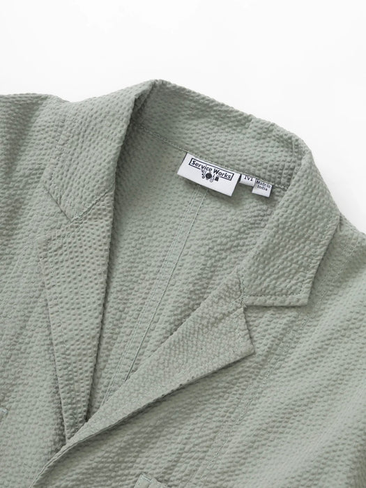 Service Works Server Jacket in Sage Seersucker