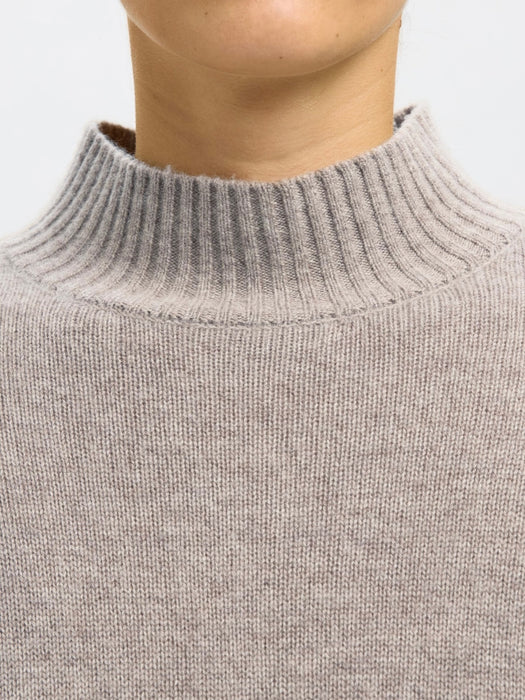 Selected Femme Cille High Neck Knit in Irish Cream