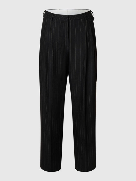Selected Femme Malia Manteco Trousers in Black Pin Stripe