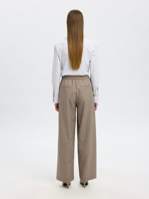 Selected Femme Melli Extra Wide Pant in Oatmeal Melange