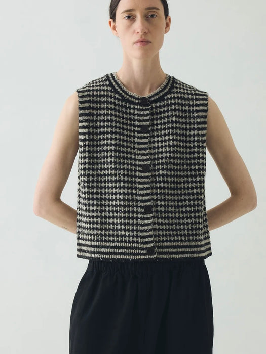 Toast Women Striped Donegal Tank in Flax/Charcoal