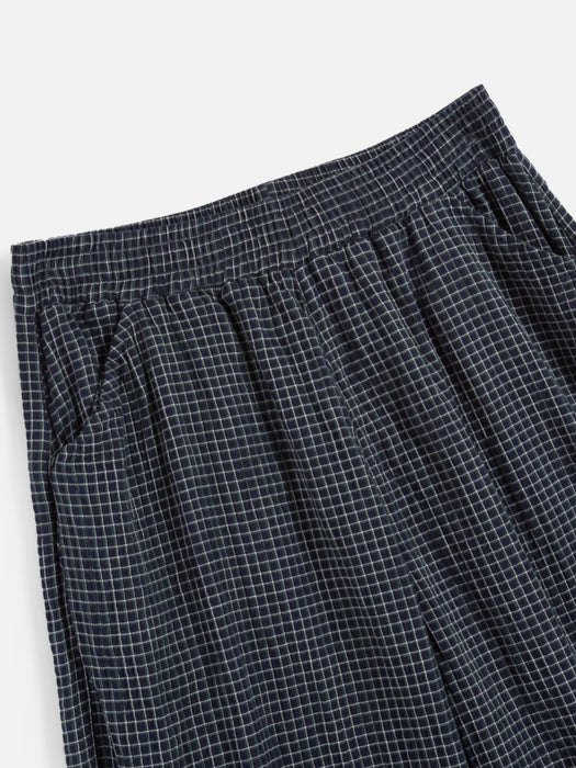 YMC Women Envelope Trouser in Navy Check