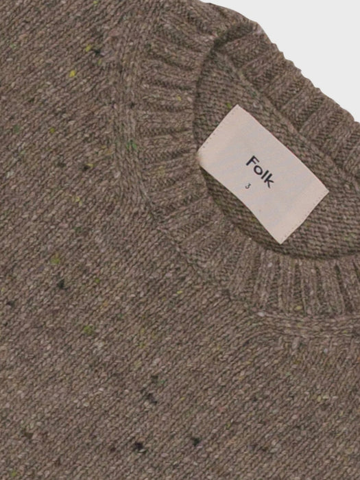 Folk Chain Crew Knit in Light Sage