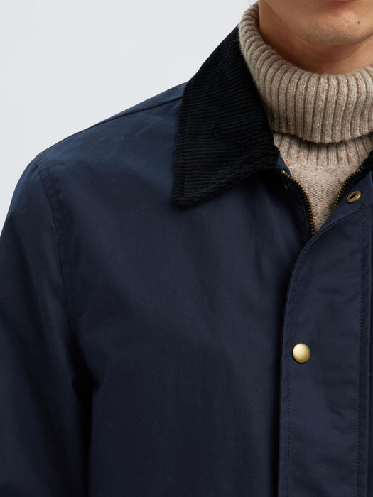 Selected Homme Walter Wax Jacket in Sky Captain
