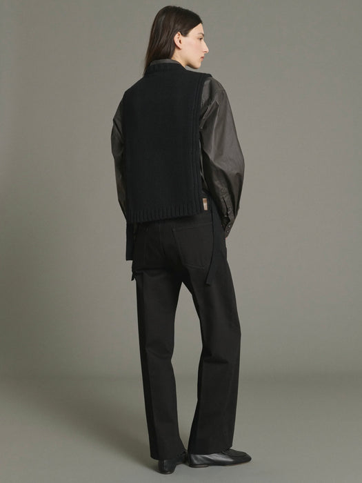 Soeur Uzel Plastron Knit in Black