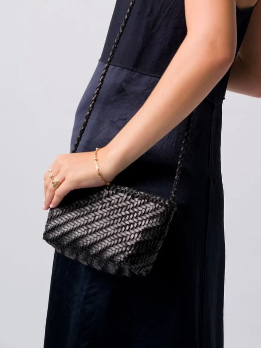 Ellyla Sia Woven Leather Crossbody in Black