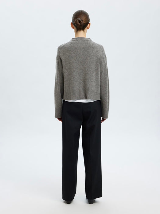 Selected Femme Cashmere Blend Cardigan in Mid Grey