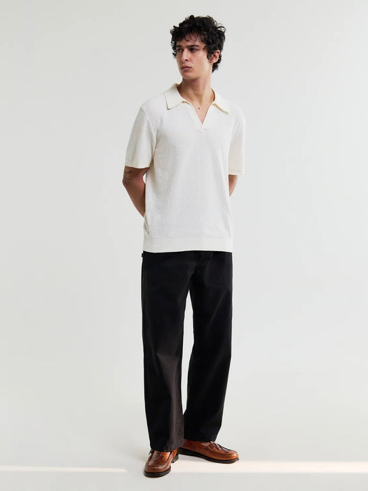 Wax  Sienna SS Polo in Ecru Bouclé