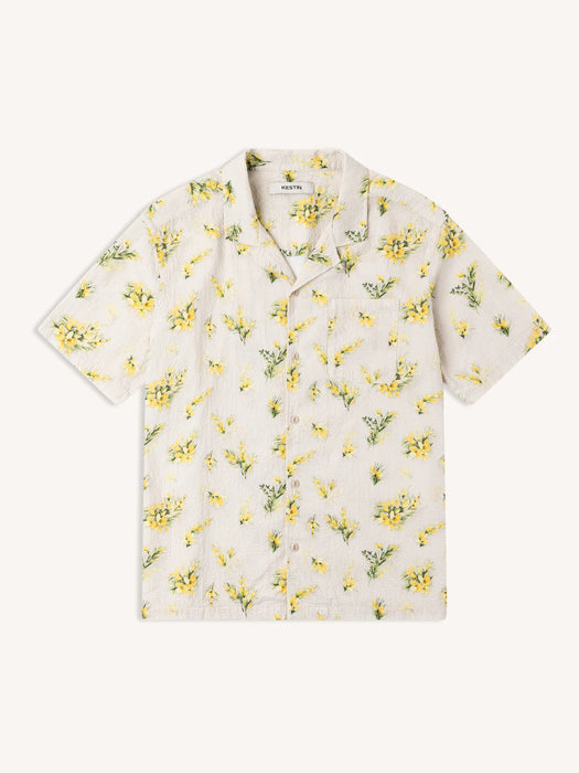 Kestin Crammond Shirt in Ecru Gorse Print