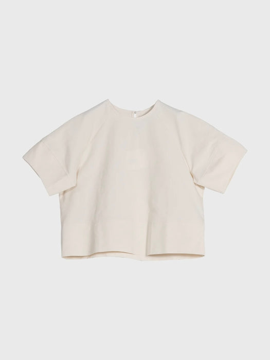 Emin & Paul Curve Sleeve Blouse in Cream