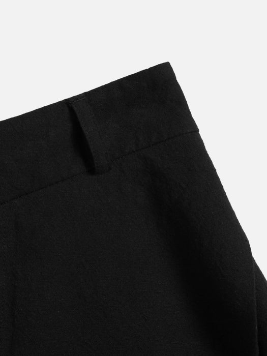 YMC Women Shin Skirt in Black Cotton/Linen
