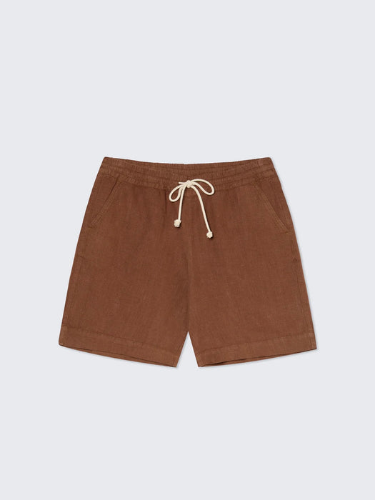 La Paz Pestana Shorts in Aztec Brown Linen
