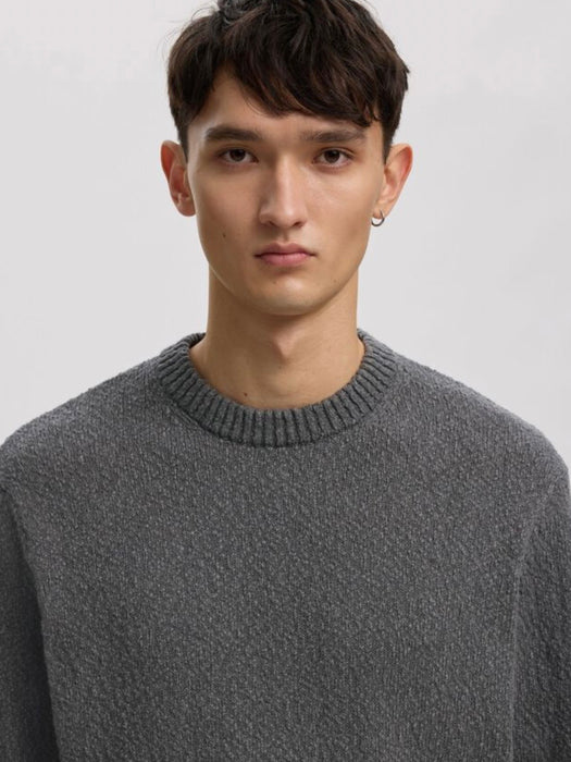 Annarr Ragi Boucle Knit in Dark Grey