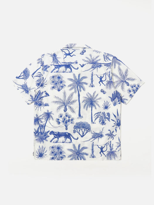 Universal Works Camp Shirt in White Jungle Toile