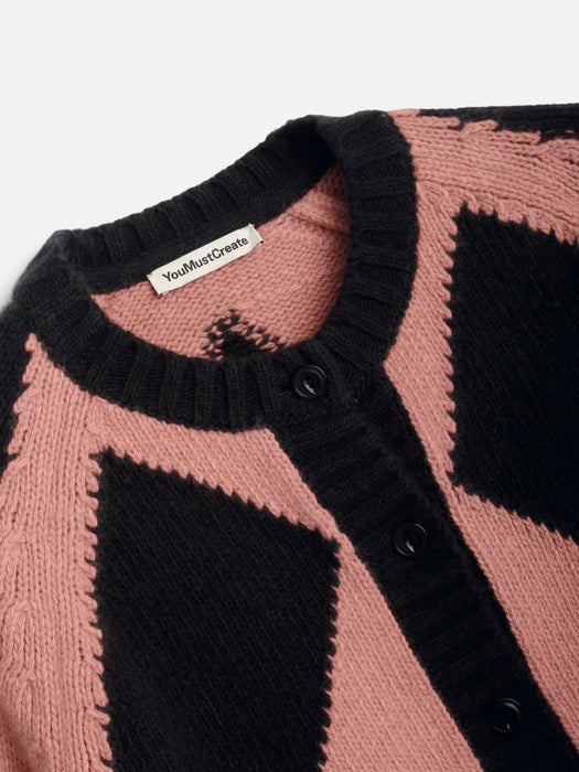 YMC Women Atomic Cardigan in Black/Pink