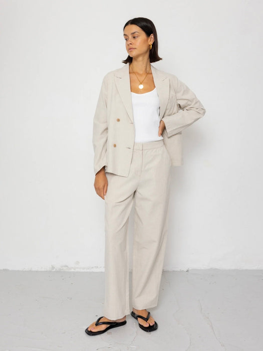 Folk Women Suit Trousers in Natural Canvas