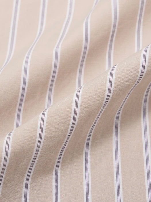 Universal Works Lazy Day Shirt in Sand Urban Stripe
