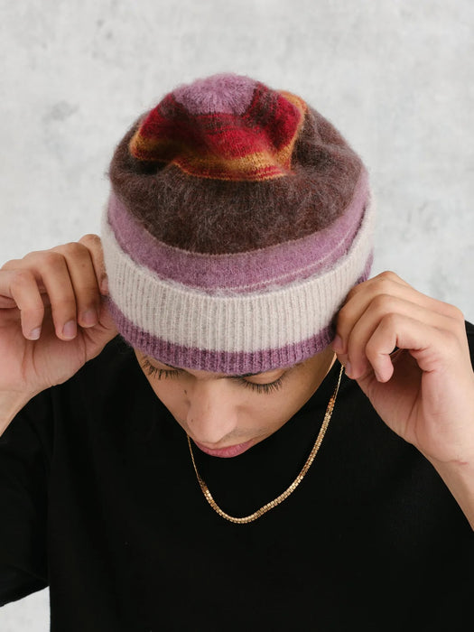 Wax Hill Beanie in Oatmeal/Multi Stripe