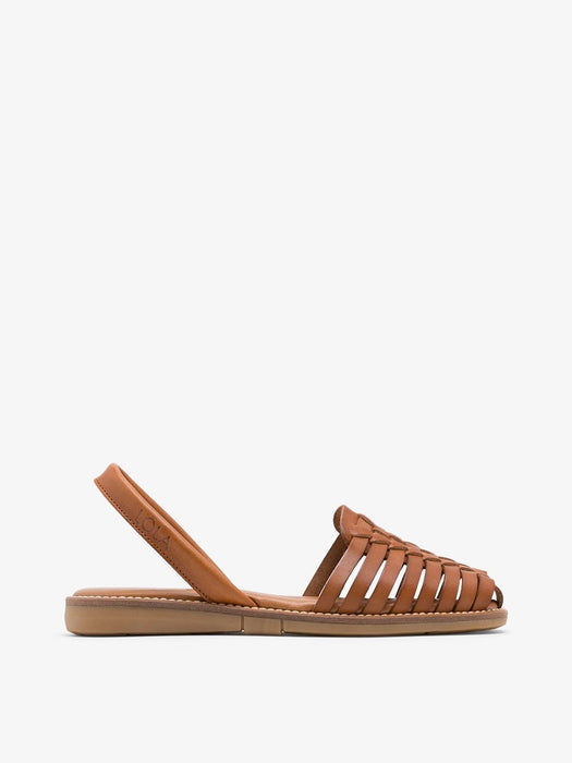 Lola Almagro Woven Menorquinas Sandals in Tan