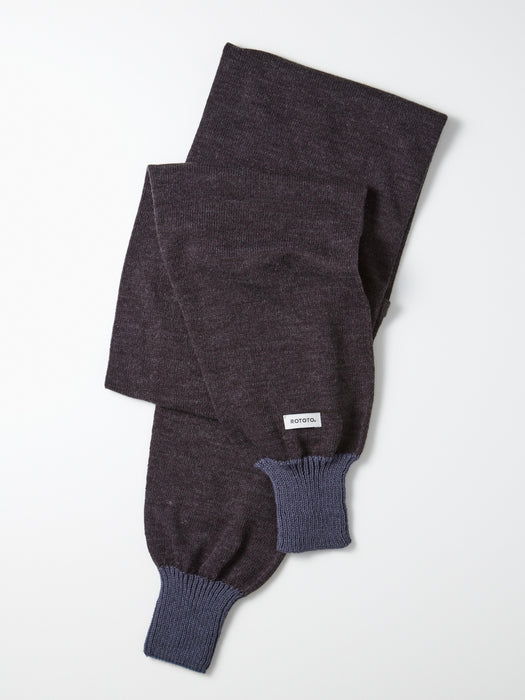 Rototo Sleeve Scarf in Charcoal & Dark Blue