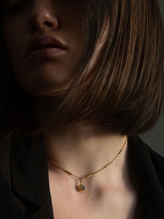 A Weathered Penny Peridot Necklace