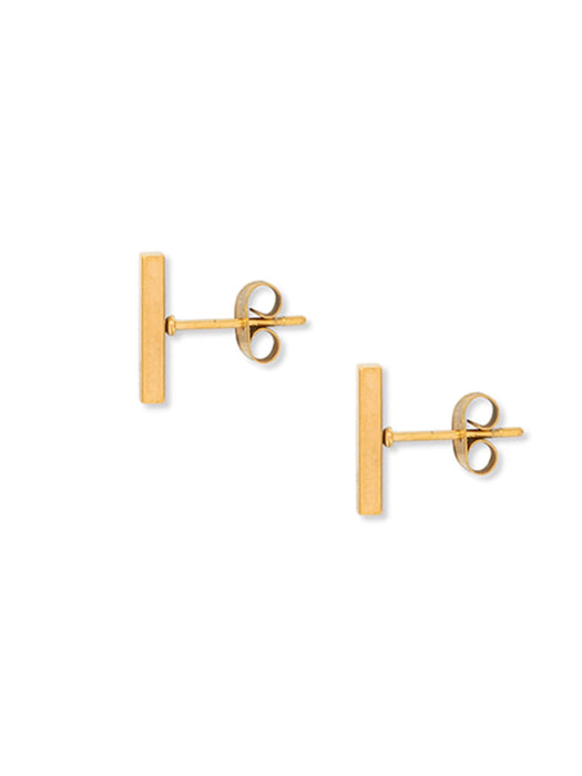 A Weathered Penny Elongated Bar Studs in Gold
