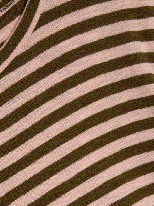 YMC Women Charlotte Top in Olive/Pink Stripe