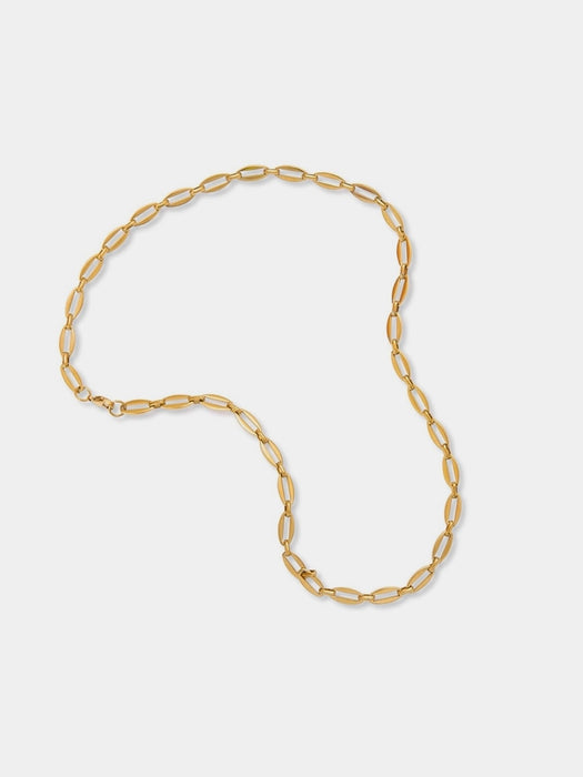 A Weathered Penny Long Link Chain in Gold