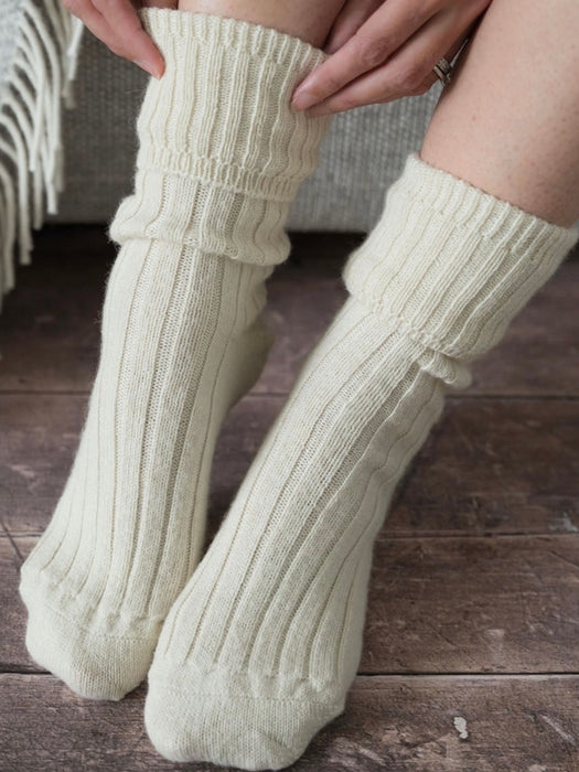 Tom Lane Alpaca Bed Socks in Cream