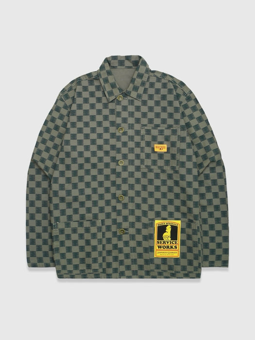 Service Works Coverall Jacket in Green Checker