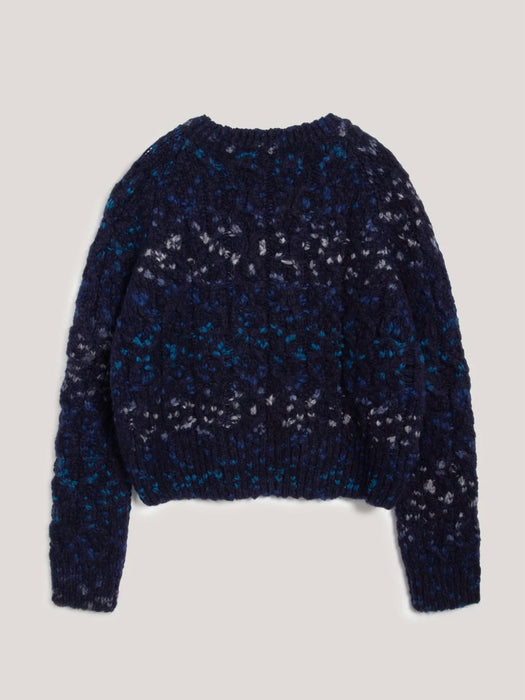 YMC Women Pez Crew Knit in Navy