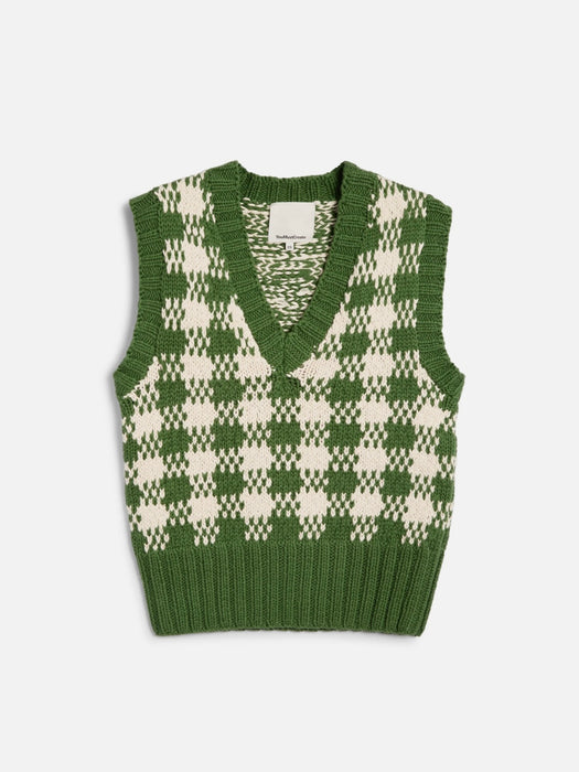 YMC Women Heidi Tank in Green / Ecru