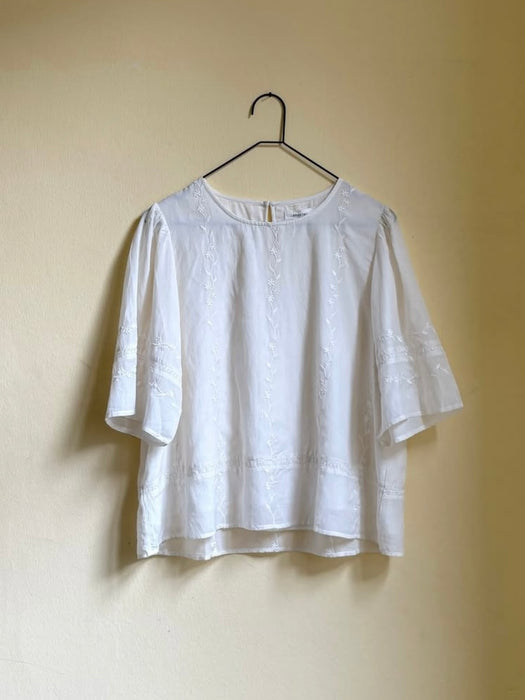 Anne-Mi Solea Short Sleeve Top in White Sand